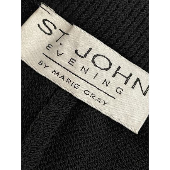 St. John Evening Santana Knit Pleated Pants Size 10 Black Pullon Wool Blend - Picture 6 of 7
